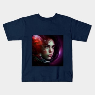 red planet space face Kids T-Shirt